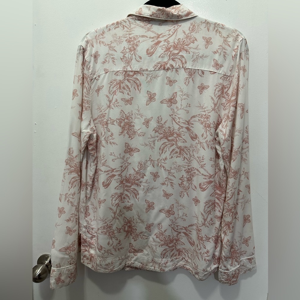 Topshop Bird Printed Pajama Top Sz 6 - Picture 6 of 8